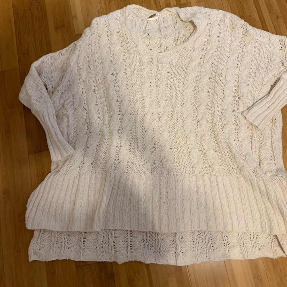 Free people cream tunic sweater
